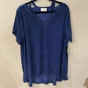 Bobbie Brooks Women's Navy Blue Short Sleeve T-Shirt Size 3XL